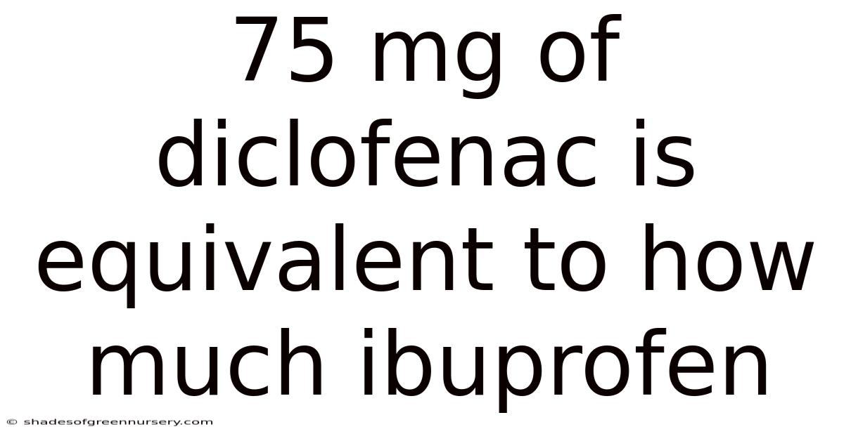 75 Mg Of Diclofenac Is Equivalent To How Much Ibuprofen