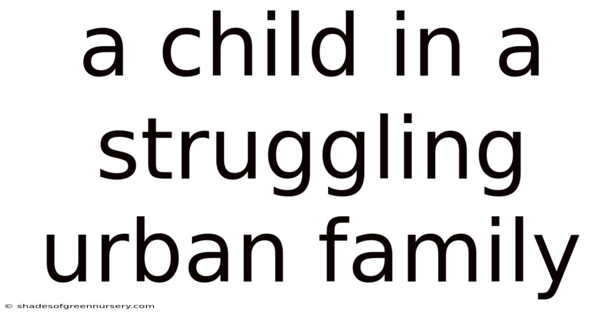 A Child In A Struggling Urban Family