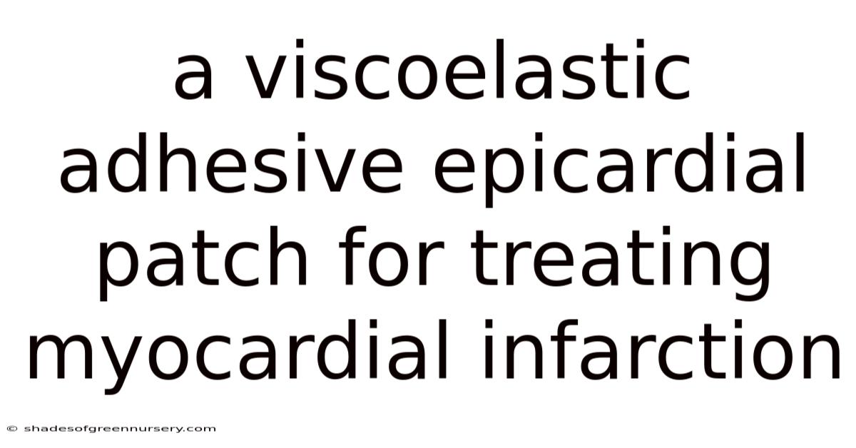 A Viscoelastic Adhesive Epicardial Patch For Treating Myocardial Infarction