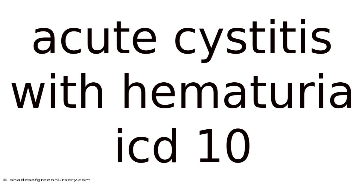Acute Cystitis With Hematuria Icd 10