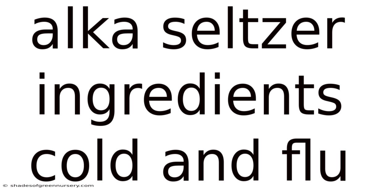 Alka Seltzer Ingredients Cold And Flu