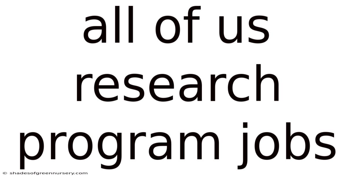 All Of Us Research Program Jobs