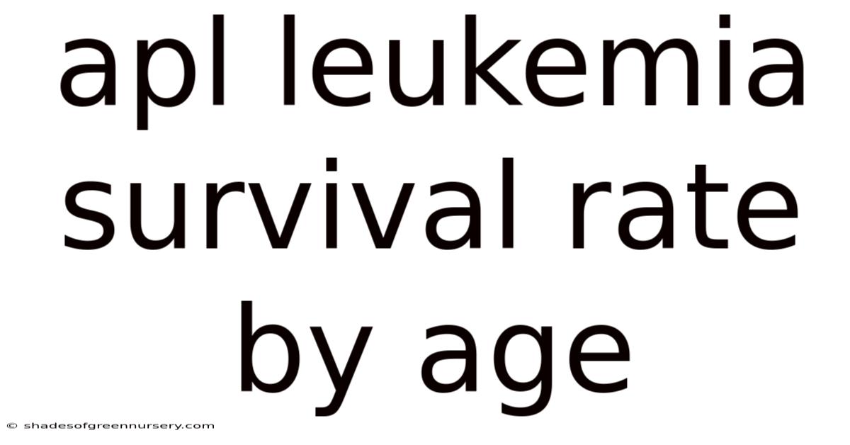 Apl Leukemia Survival Rate By Age