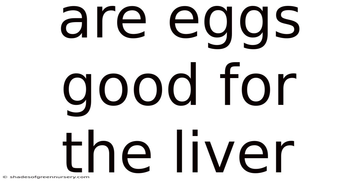 Are Eggs Good For The Liver