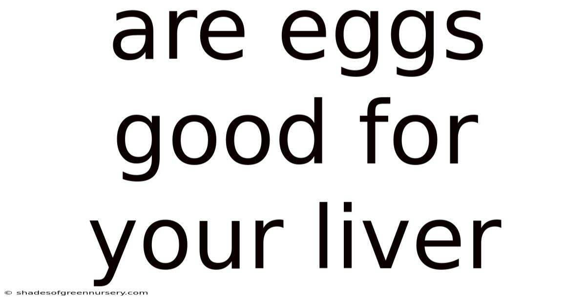Are Eggs Good For Your Liver