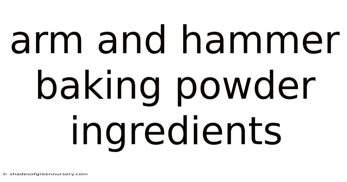 Arm And Hammer Baking Powder Ingredients