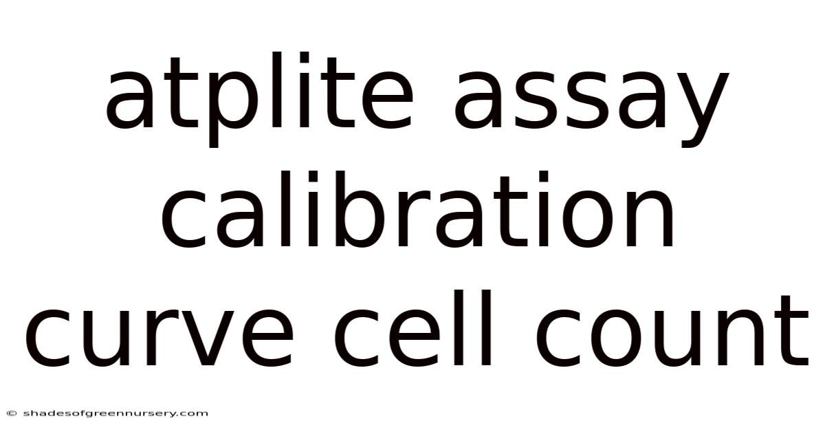 Atplite Assay Calibration Curve Cell Count