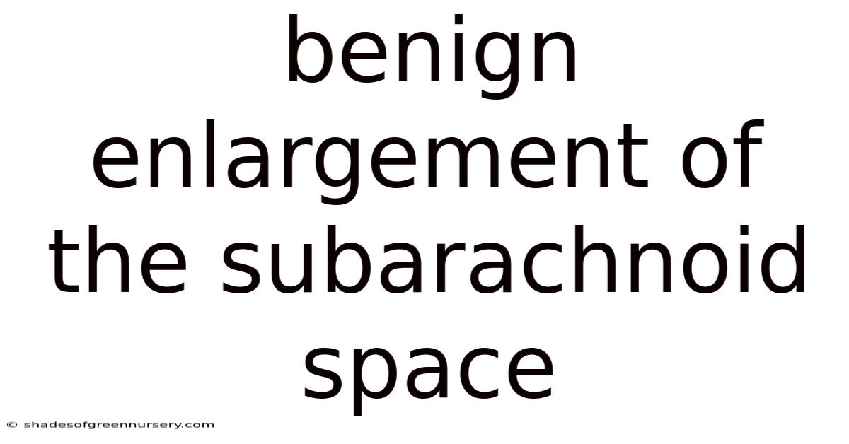 Benign Enlargement Of The Subarachnoid Space
