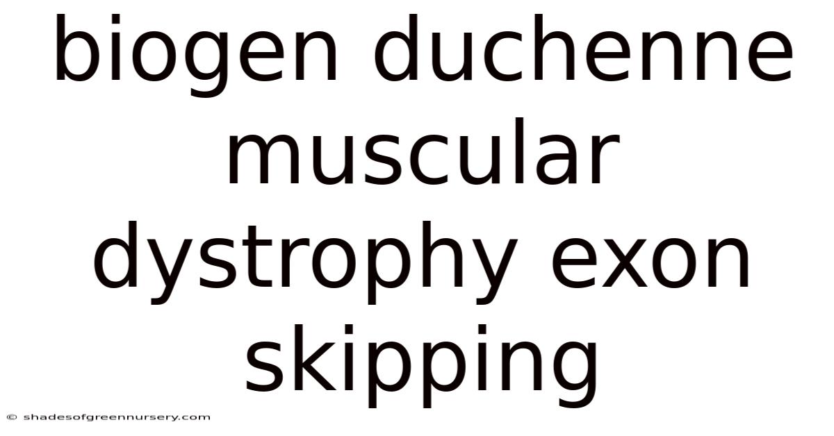 Biogen Duchenne Muscular Dystrophy Exon Skipping