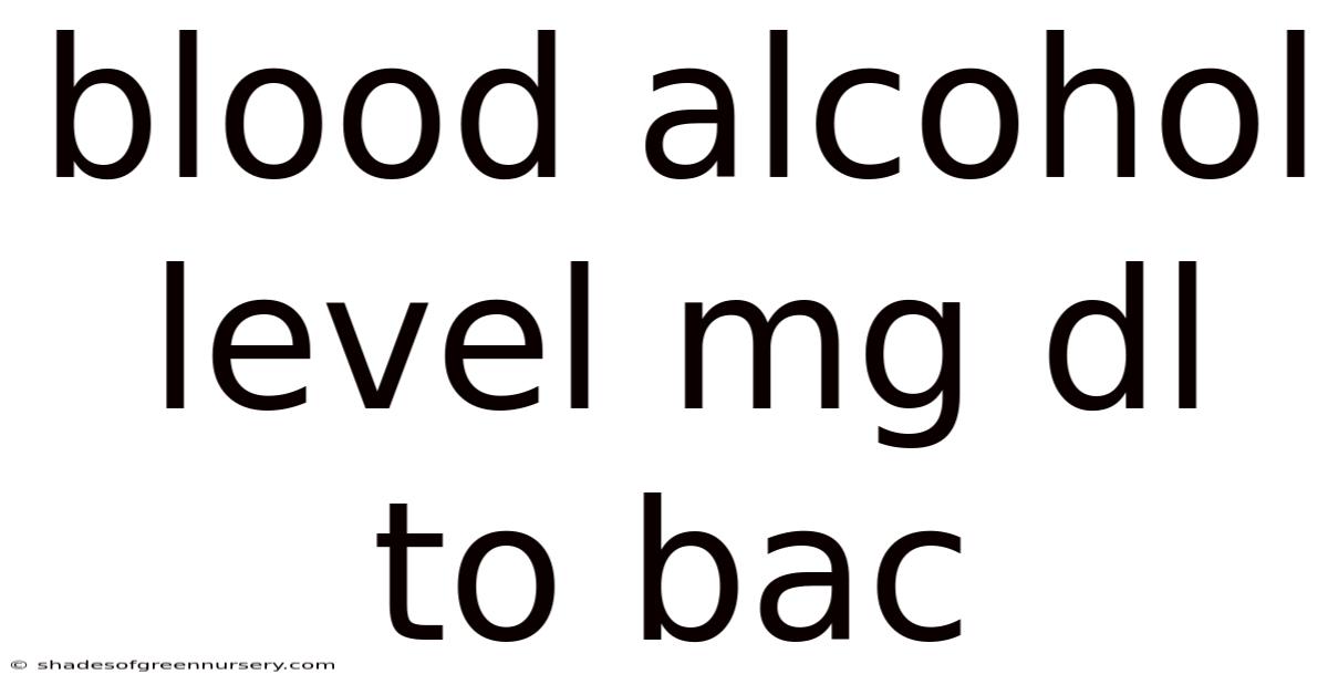 Blood Alcohol Level Mg Dl To Bac