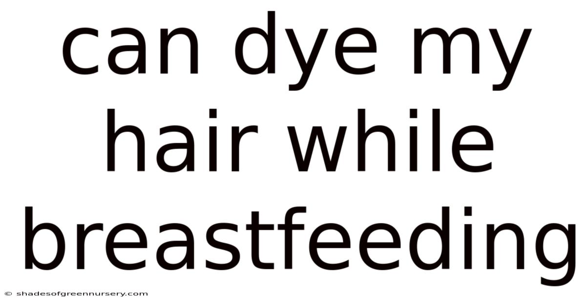 Can Dye My Hair While Breastfeeding