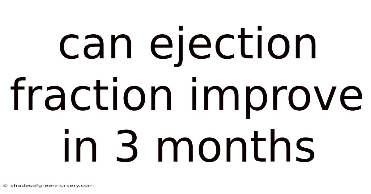 Can Ejection Fraction Improve In 3 Months