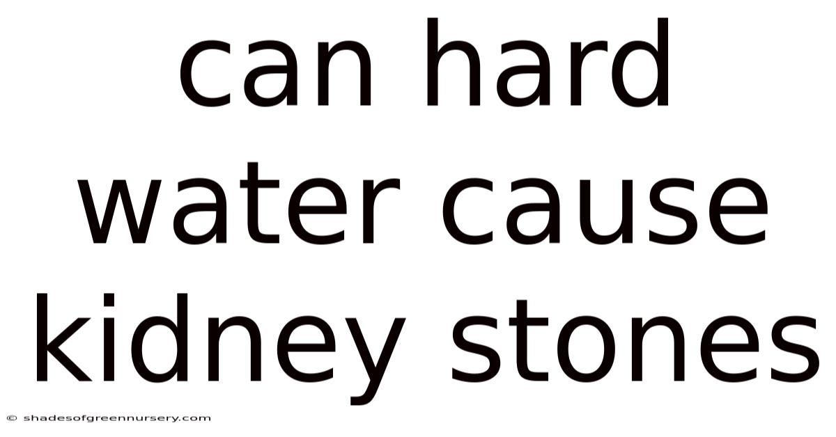 Can Hard Water Cause Kidney Stones