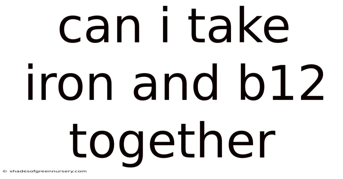 Can I Take Iron And B12 Together