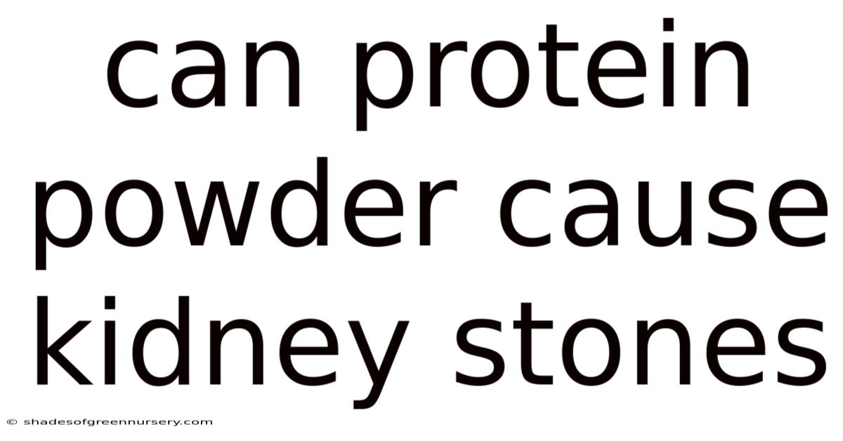 Can Protein Powder Cause Kidney Stones