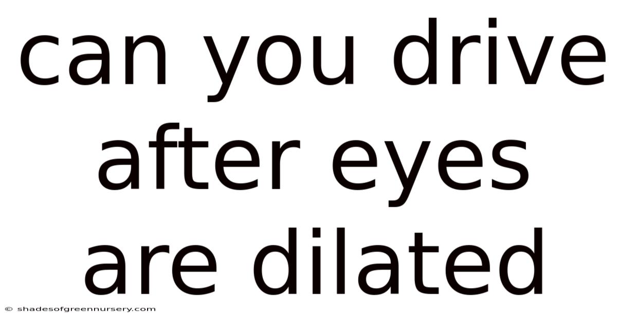 Can You Drive After Eyes Are Dilated