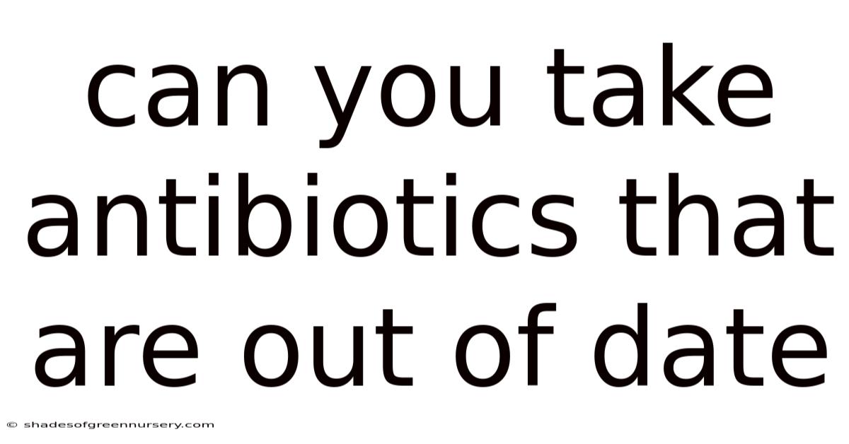 Can You Take Antibiotics That Are Out Of Date