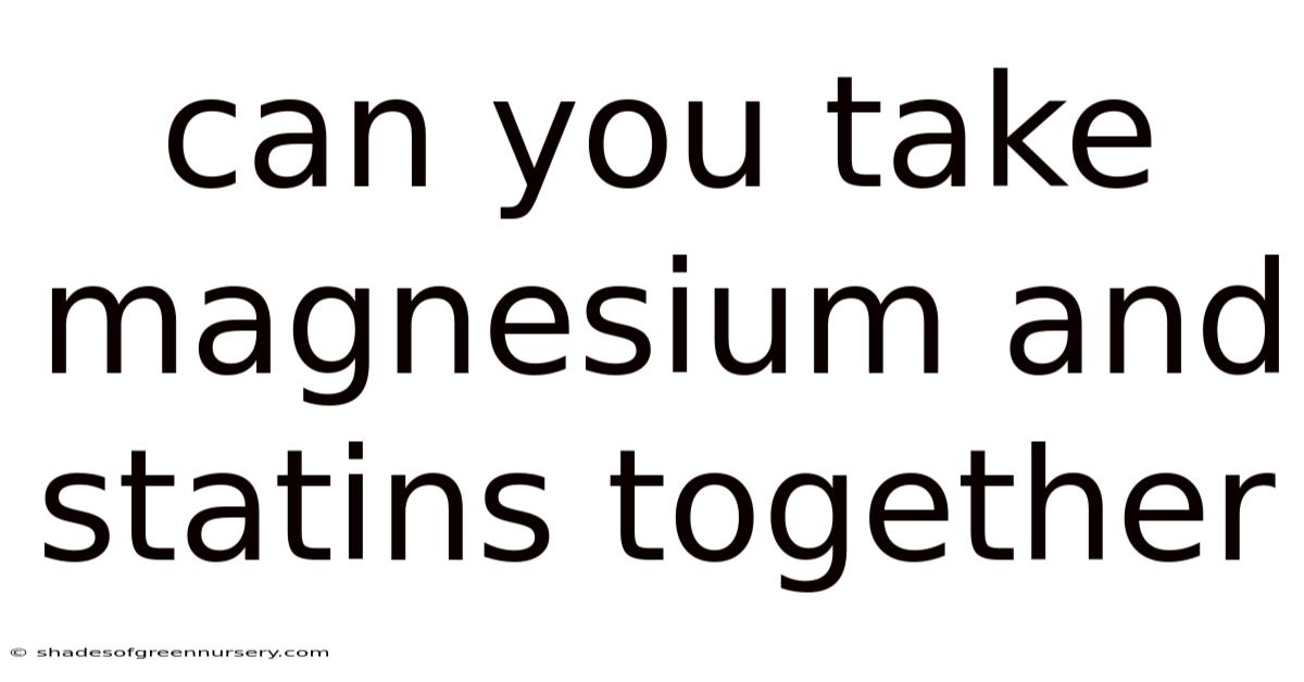 Can You Take Magnesium And Statins Together