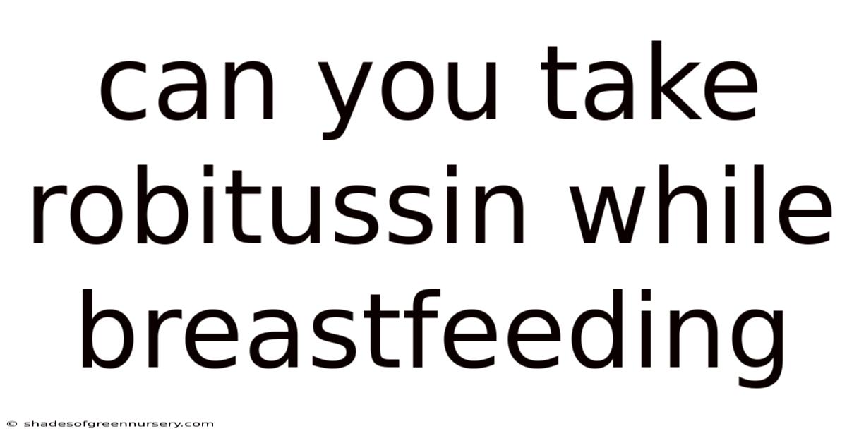 Can You Take Robitussin While Breastfeeding