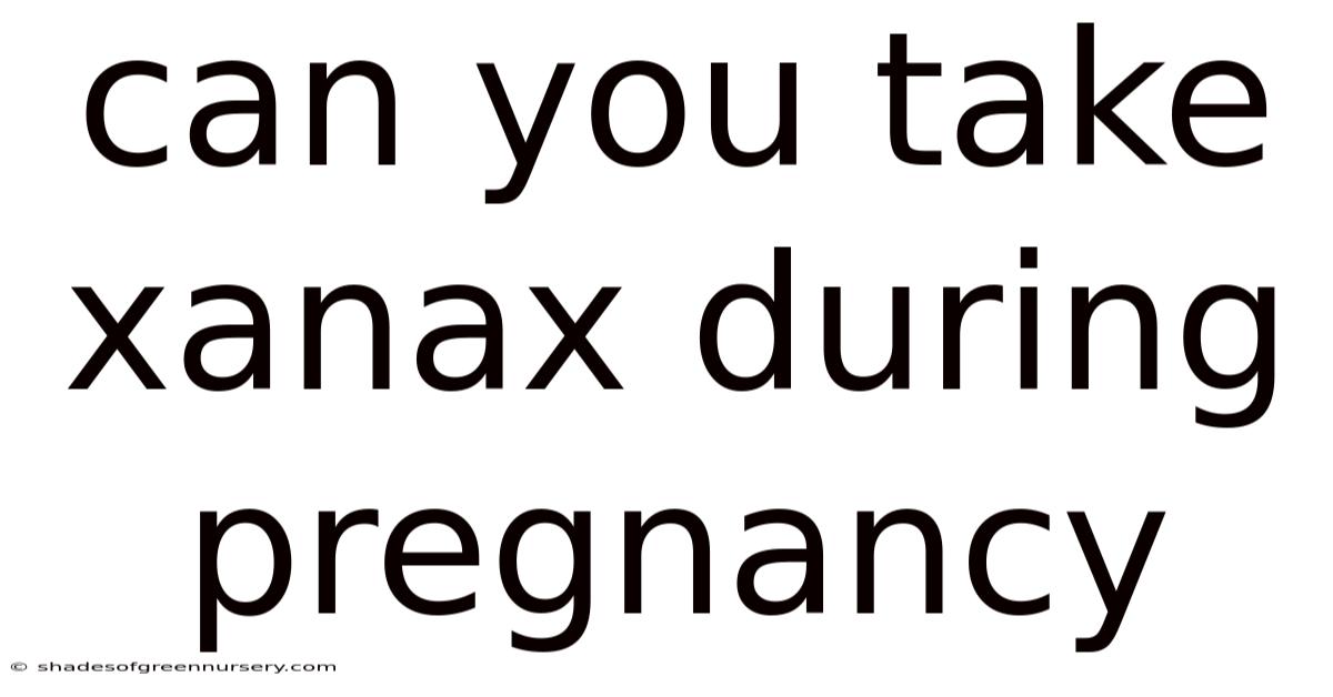 Can You Take Xanax During Pregnancy
