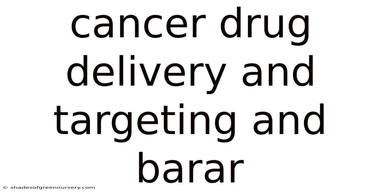 Cancer Drug Delivery And Targeting And Barar