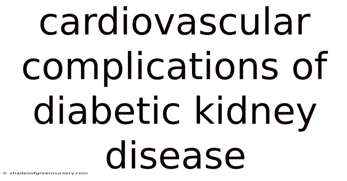Cardiovascular Complications Of Diabetic Kidney Disease