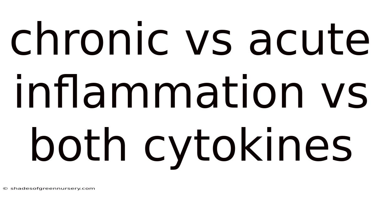 Chronic Vs Acute Inflammation Vs Both Cytokines