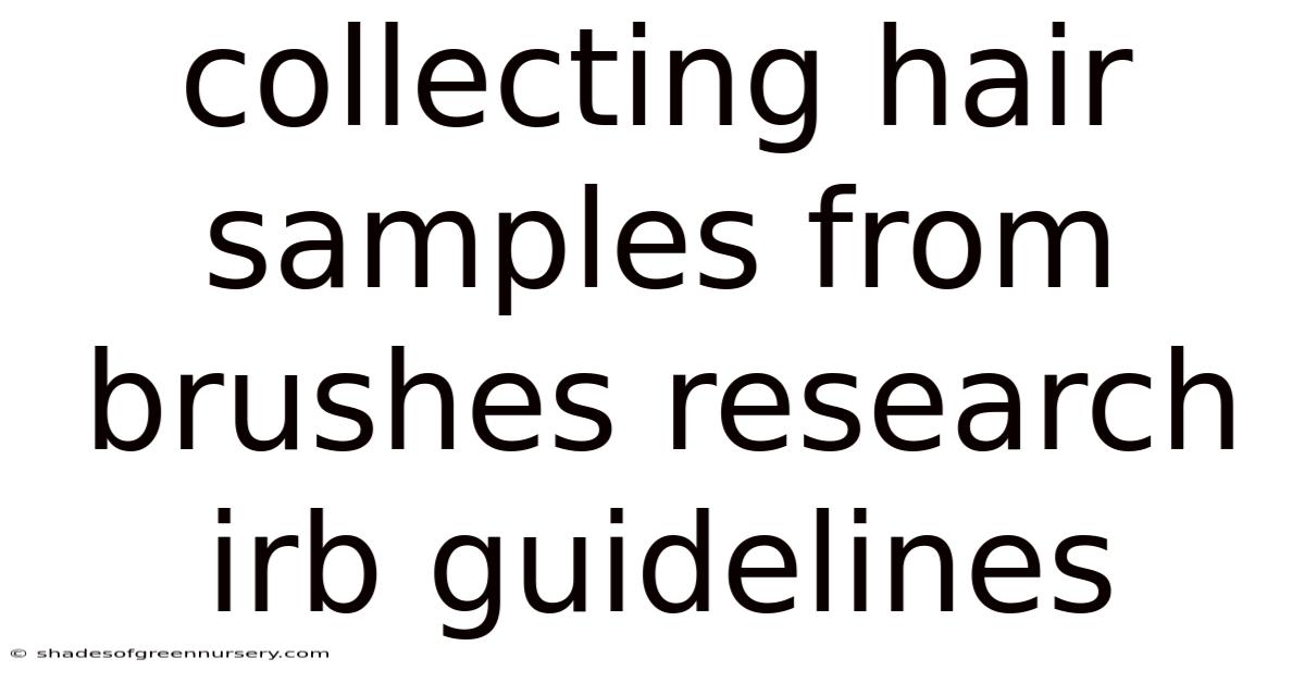 Collecting Hair Samples From Brushes Research Irb Guidelines