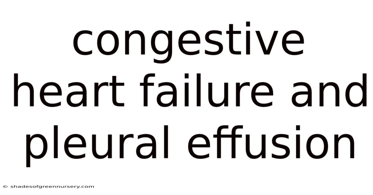 Congestive Heart Failure And Pleural Effusion