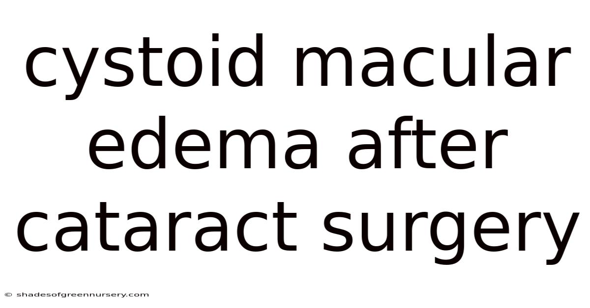 Cystoid Macular Edema After Cataract Surgery