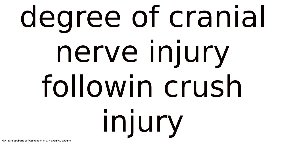 Degree Of Cranial Nerve Injury Followin Crush Injury