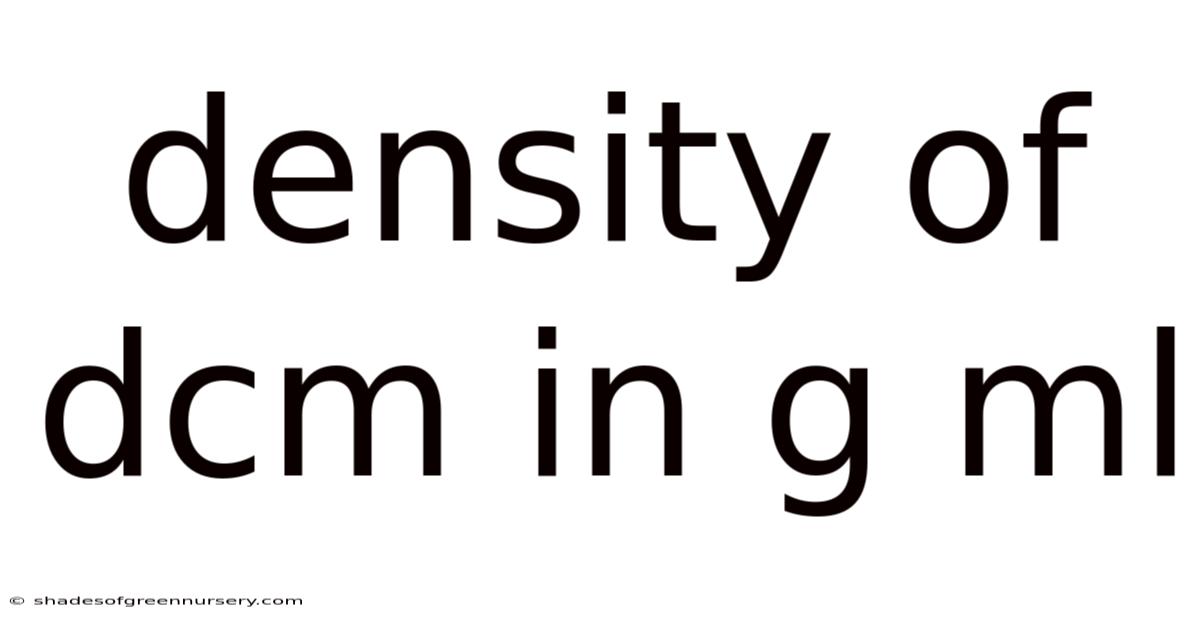 Density Of Dcm In G Ml