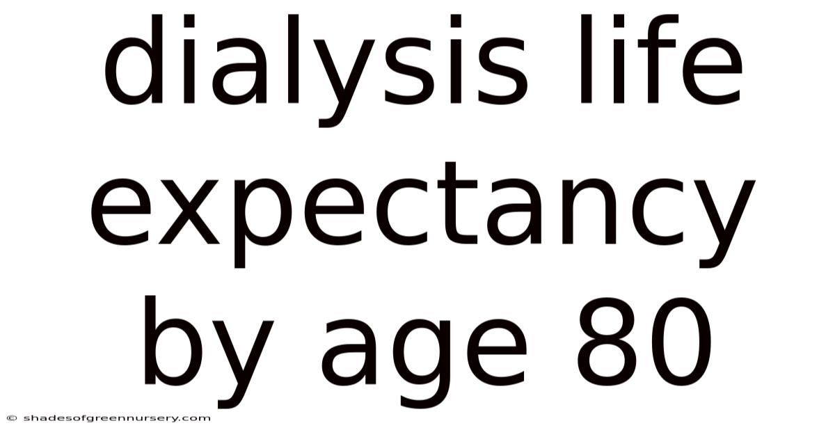 Dialysis Life Expectancy By Age 80