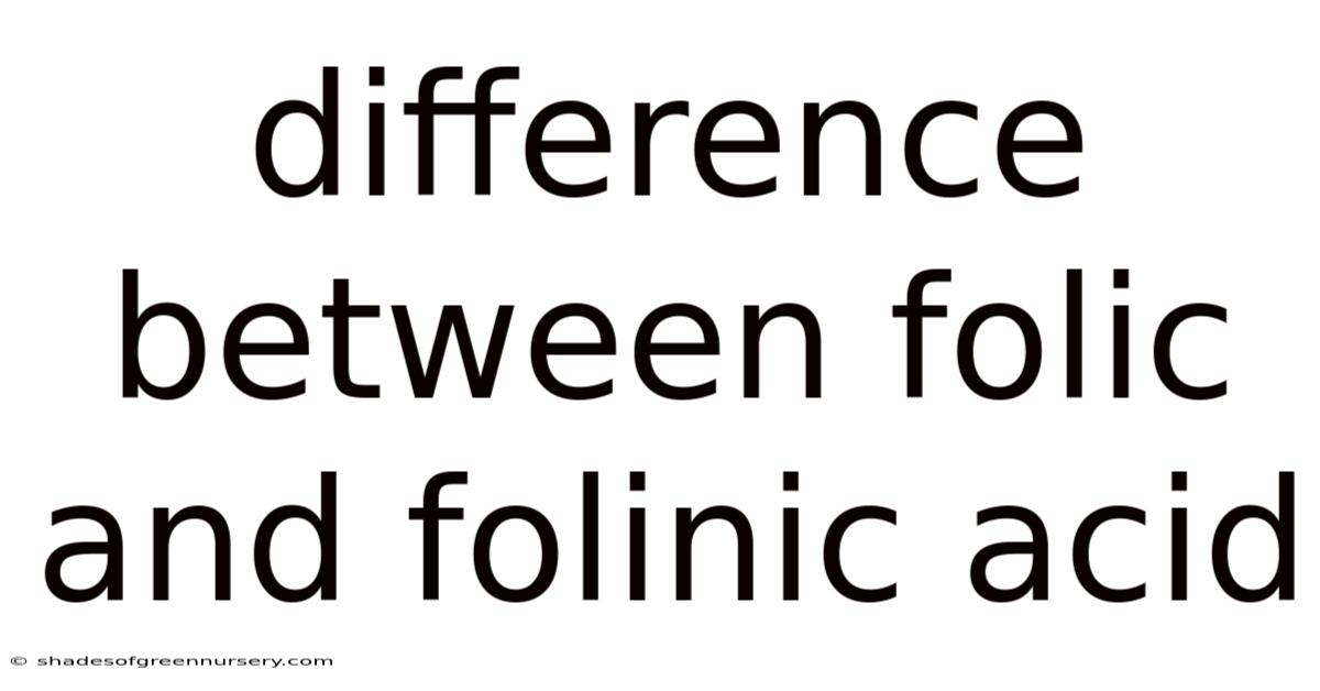 Difference Between Folic And Folinic Acid