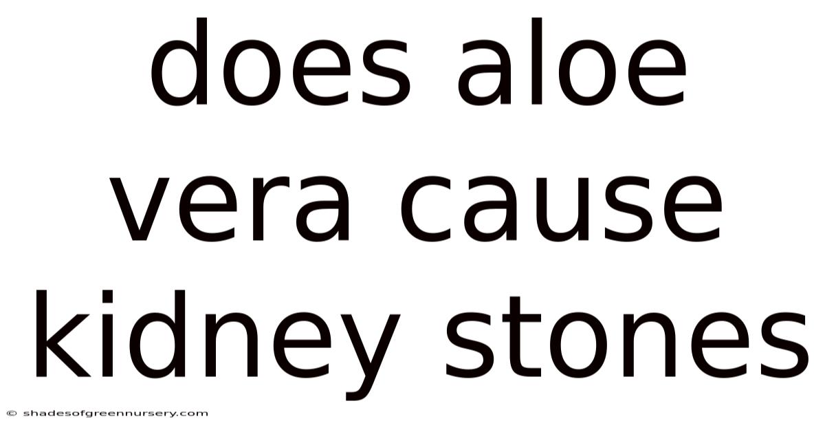 Does Aloe Vera Cause Kidney Stones