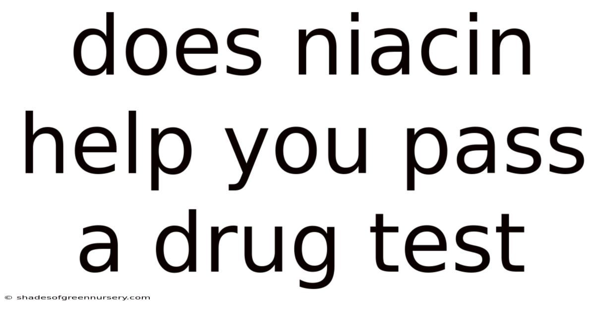 Does Niacin Help You Pass A Drug Test