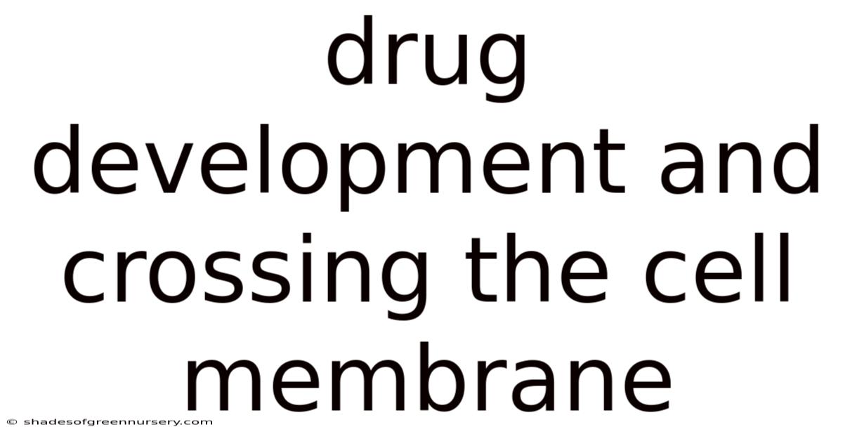 Drug Development And Crossing The Cell Membrane