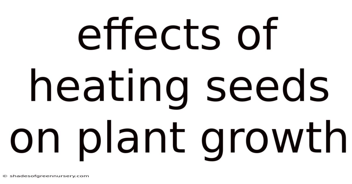 Effects Of Heating Seeds On Plant Growth