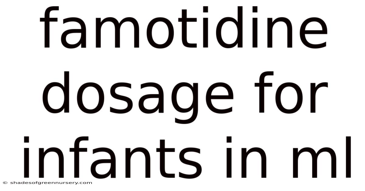 Famotidine Dosage For Infants In Ml