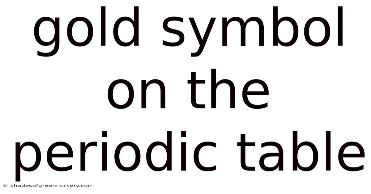 Gold Symbol On The Periodic Table