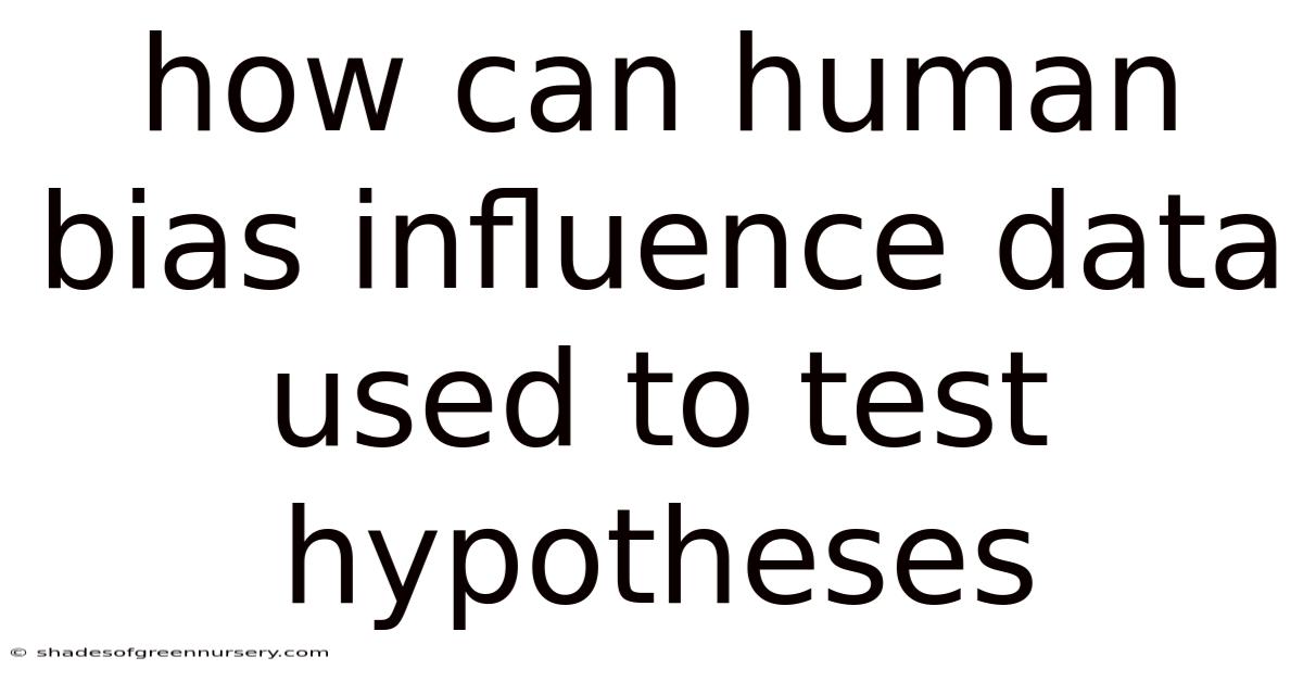 How Can Human Bias Influence Data Used To Test Hypotheses