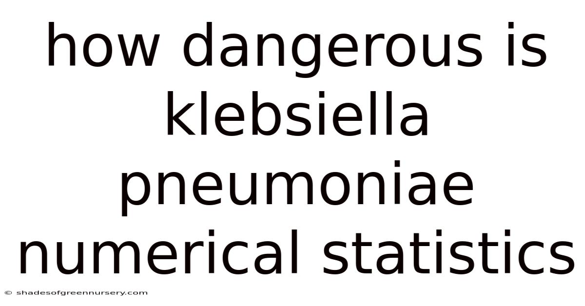 How Dangerous Is Klebsiella Pneumoniae Numerical Statistics
