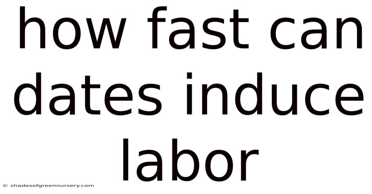 How Fast Can Dates Induce Labor