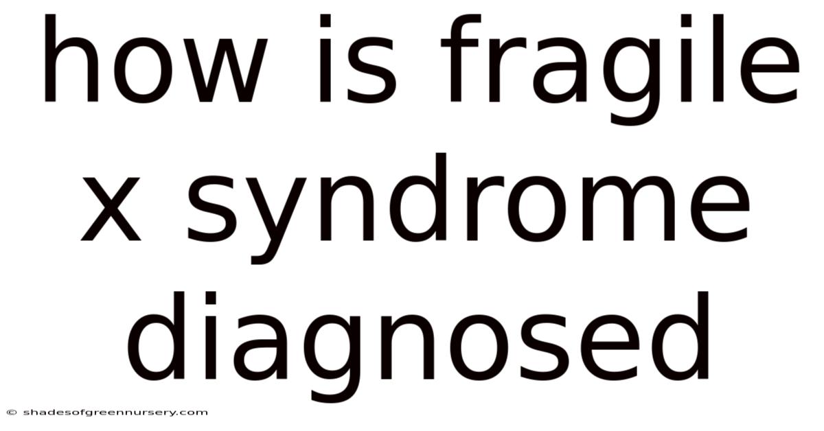 How Is Fragile X Syndrome Diagnosed