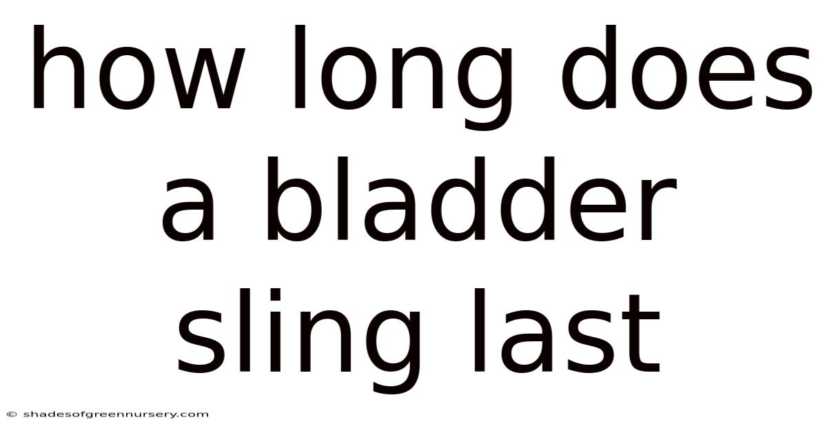 How Long Does A Bladder Sling Last