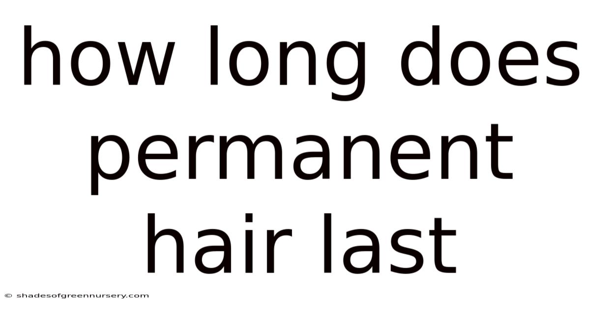 How Long Does Permanent Hair Last