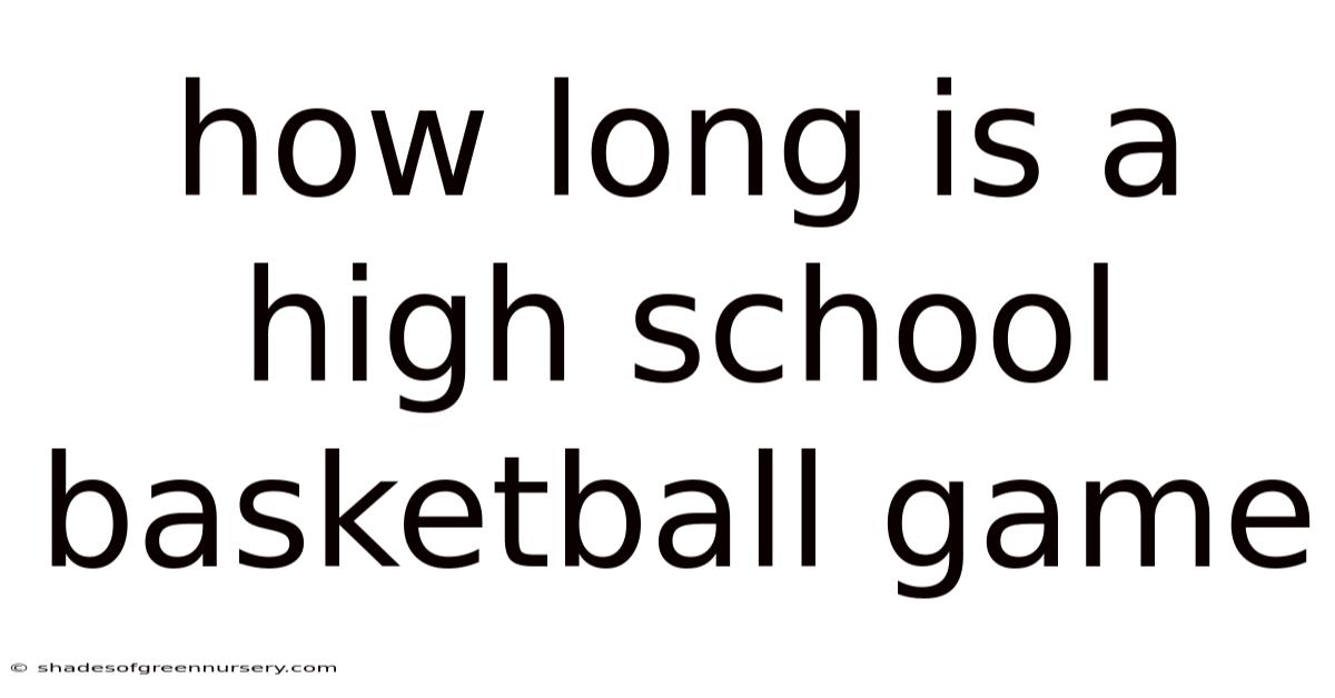 How Long Is A High School Basketball Game