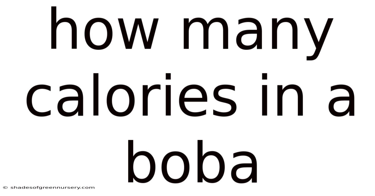 How Many Calories In A Boba