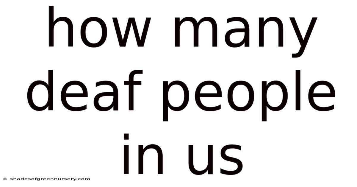 How Many Deaf People In Us