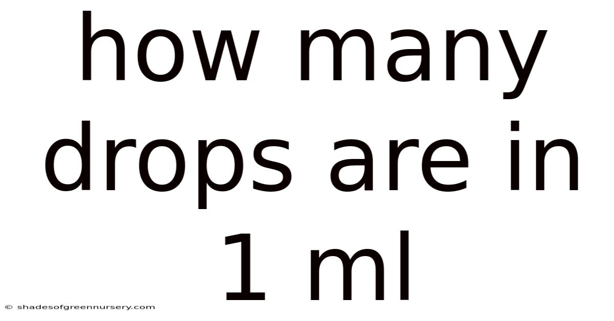 How Many Drops Are In 1 Ml